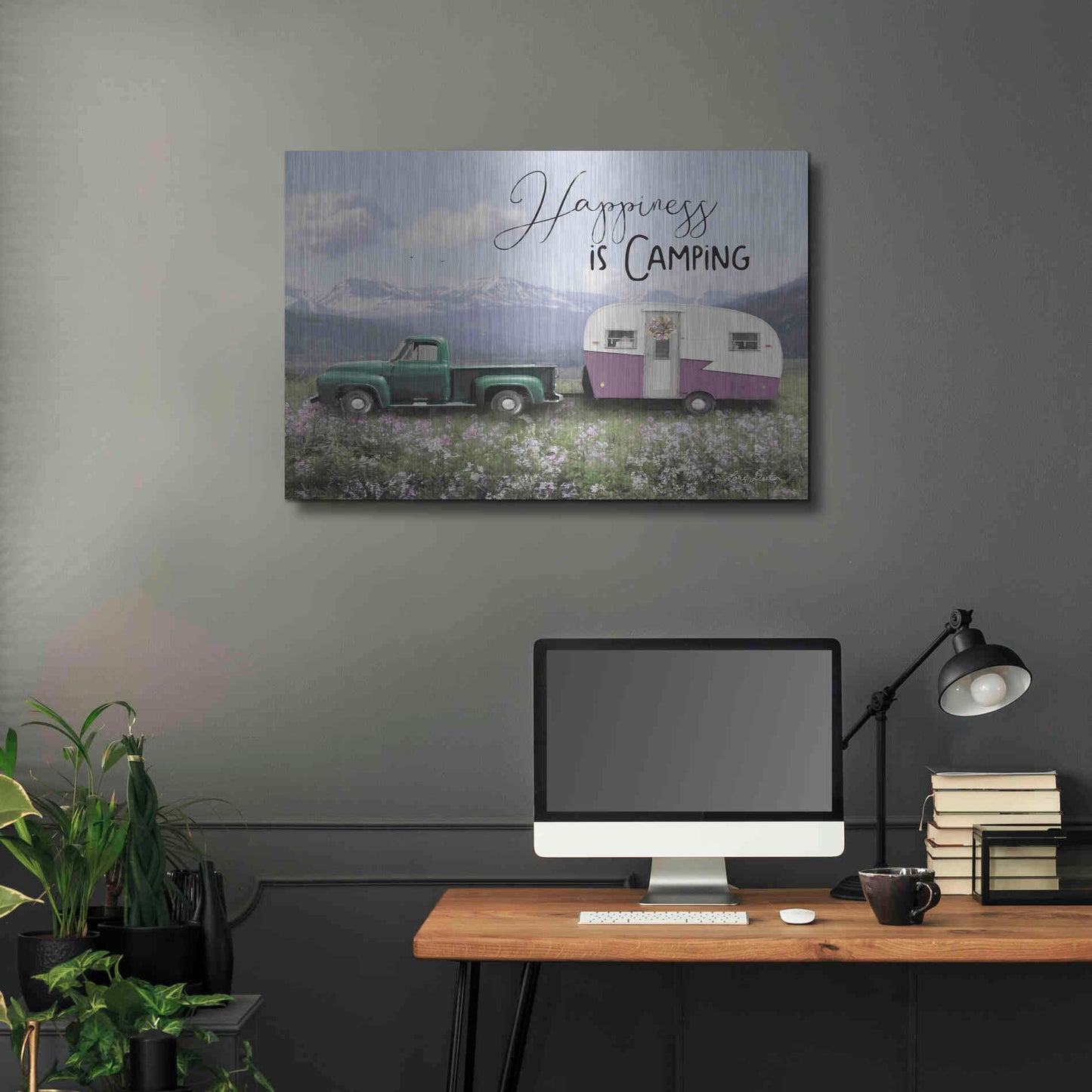 Luxe Metal Art 'Spring Camping I' by Lori Deiter, Metal Wall Art,36x24