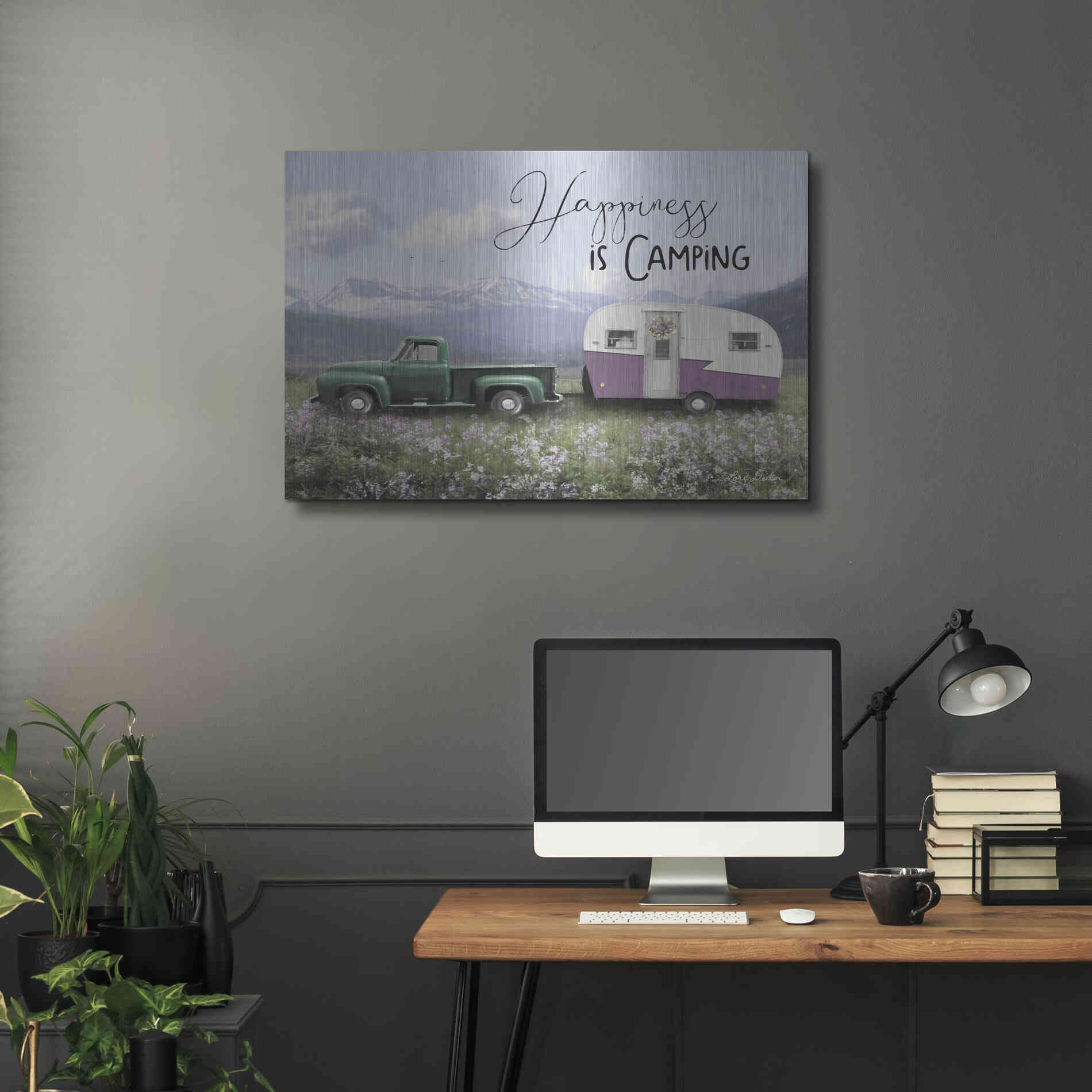 Luxe Metal Art 'Spring Camping I' by Lori Deiter, Metal Wall Art,36x24