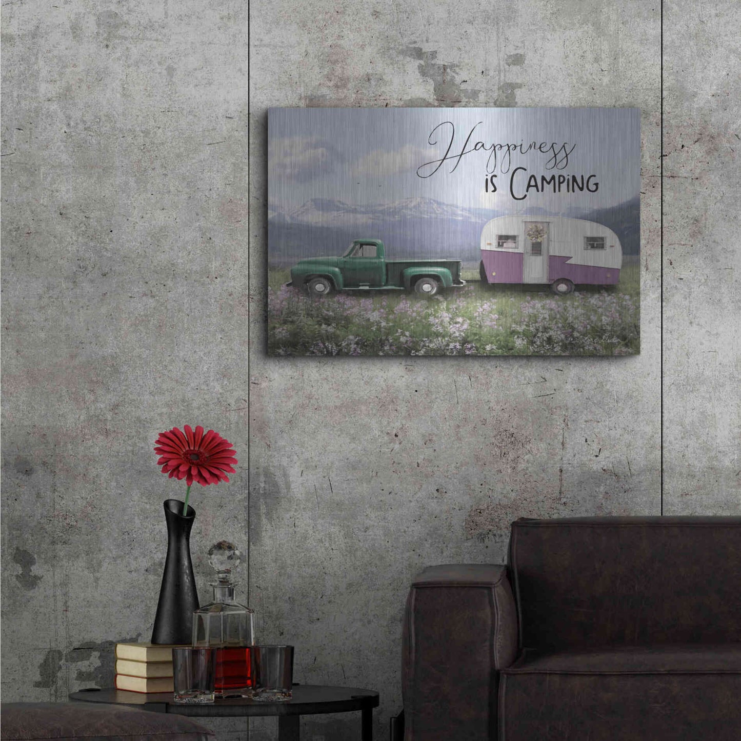 Luxe Metal Art 'Spring Camping I' by Lori Deiter, Metal Wall Art,36x24
