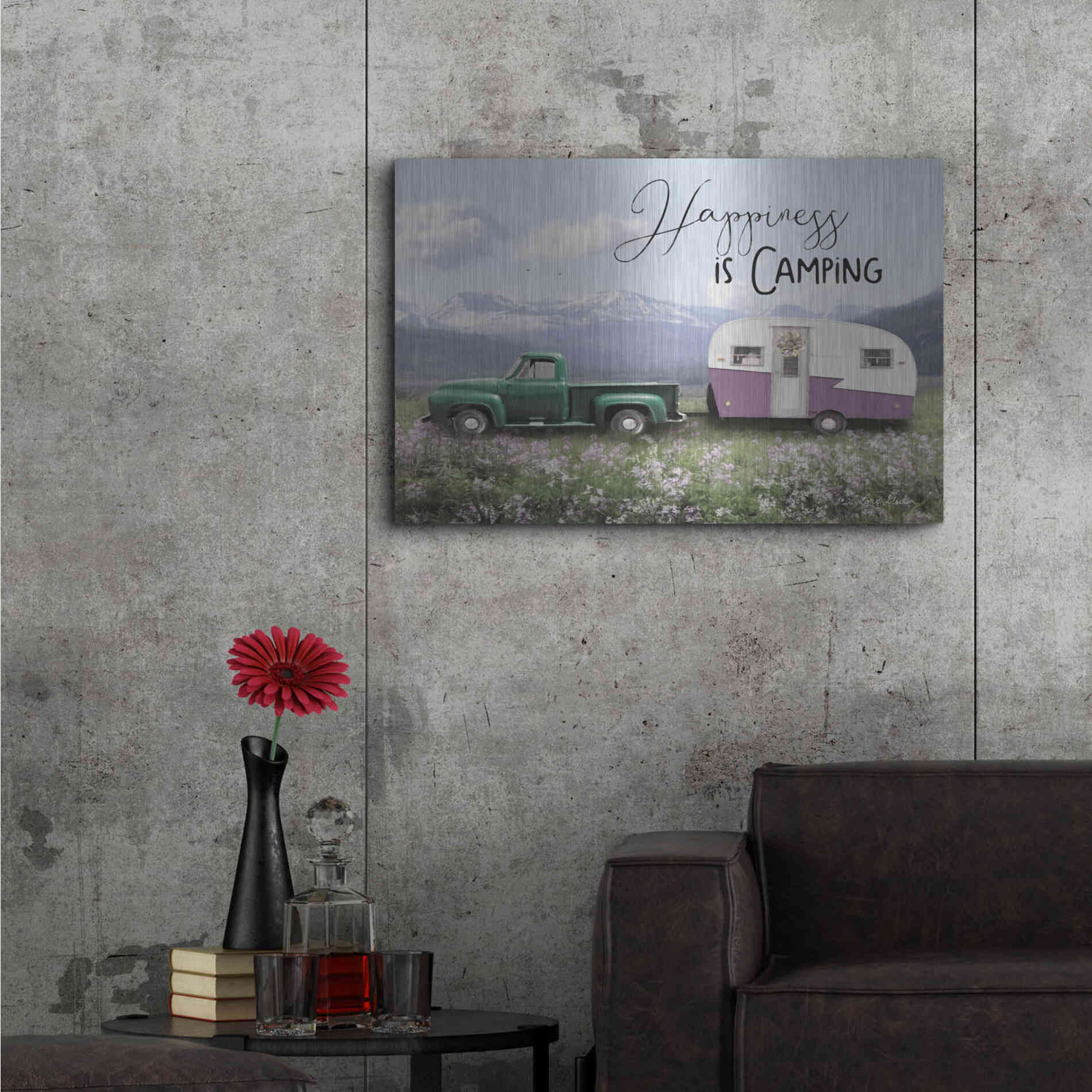 Luxe Metal Art 'Spring Camping I' by Lori Deiter, Metal Wall Art,36x24
