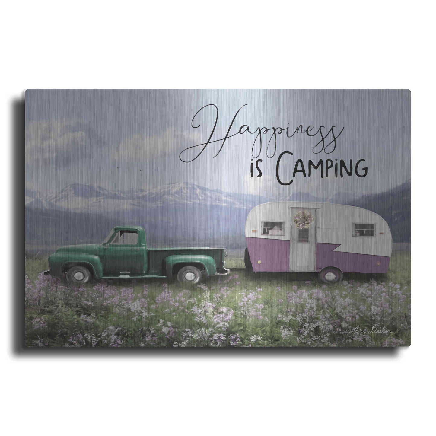 Luxe Metal Art 'Spring Camping I' by Lori Deiter, Metal Wall Art
