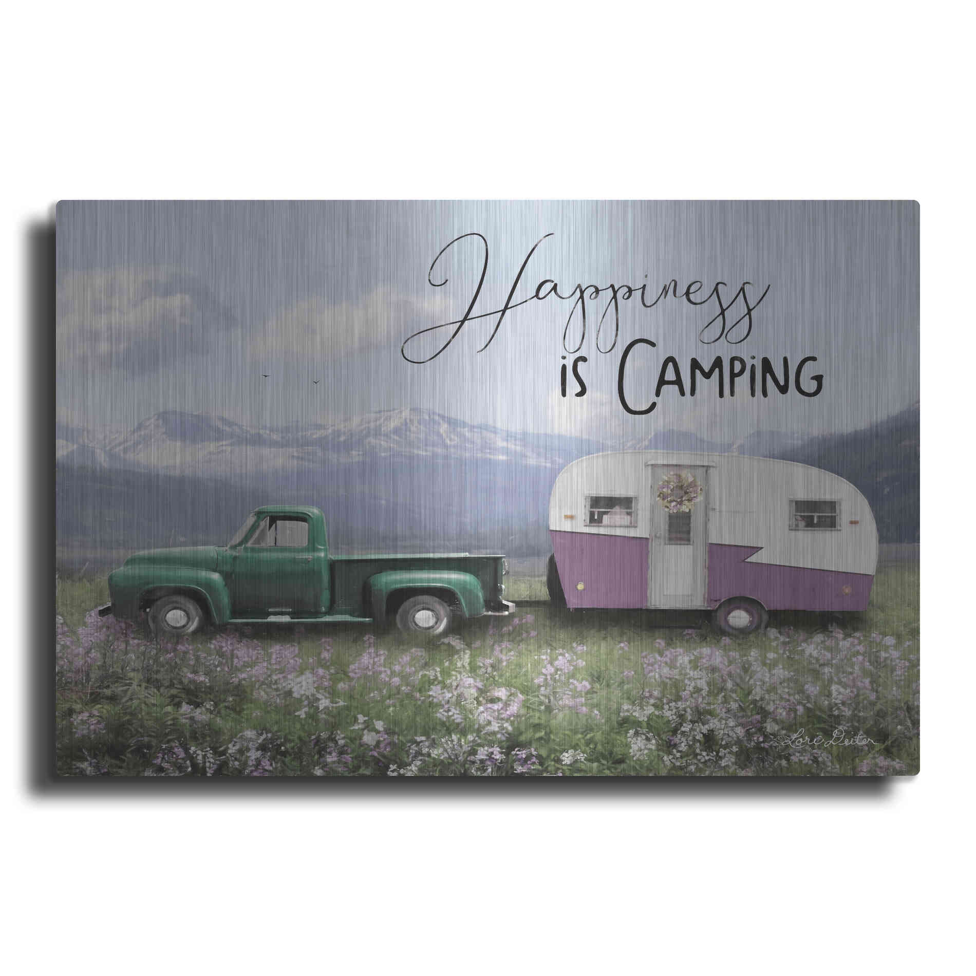 Luxe Metal Art 'Spring Camping I' by Lori Deiter, Metal Wall Art