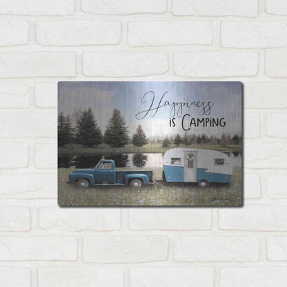 Luxe Metal Art 'Spring Camping II' by Lori Deiter, Metal Wall Art,16x12