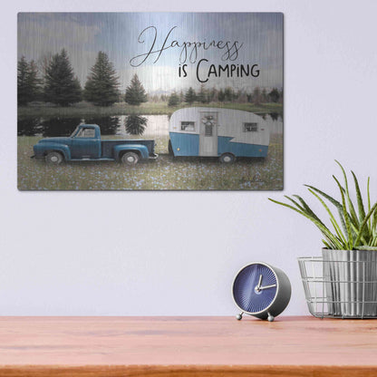 Luxe Metal Art 'Spring Camping II' by Lori Deiter, Metal Wall Art,16x12