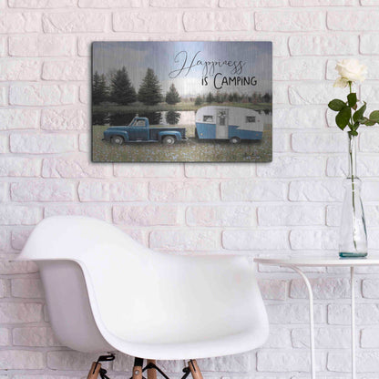 Luxe Metal Art 'Spring Camping II' by Lori Deiter, Metal Wall Art,24x16