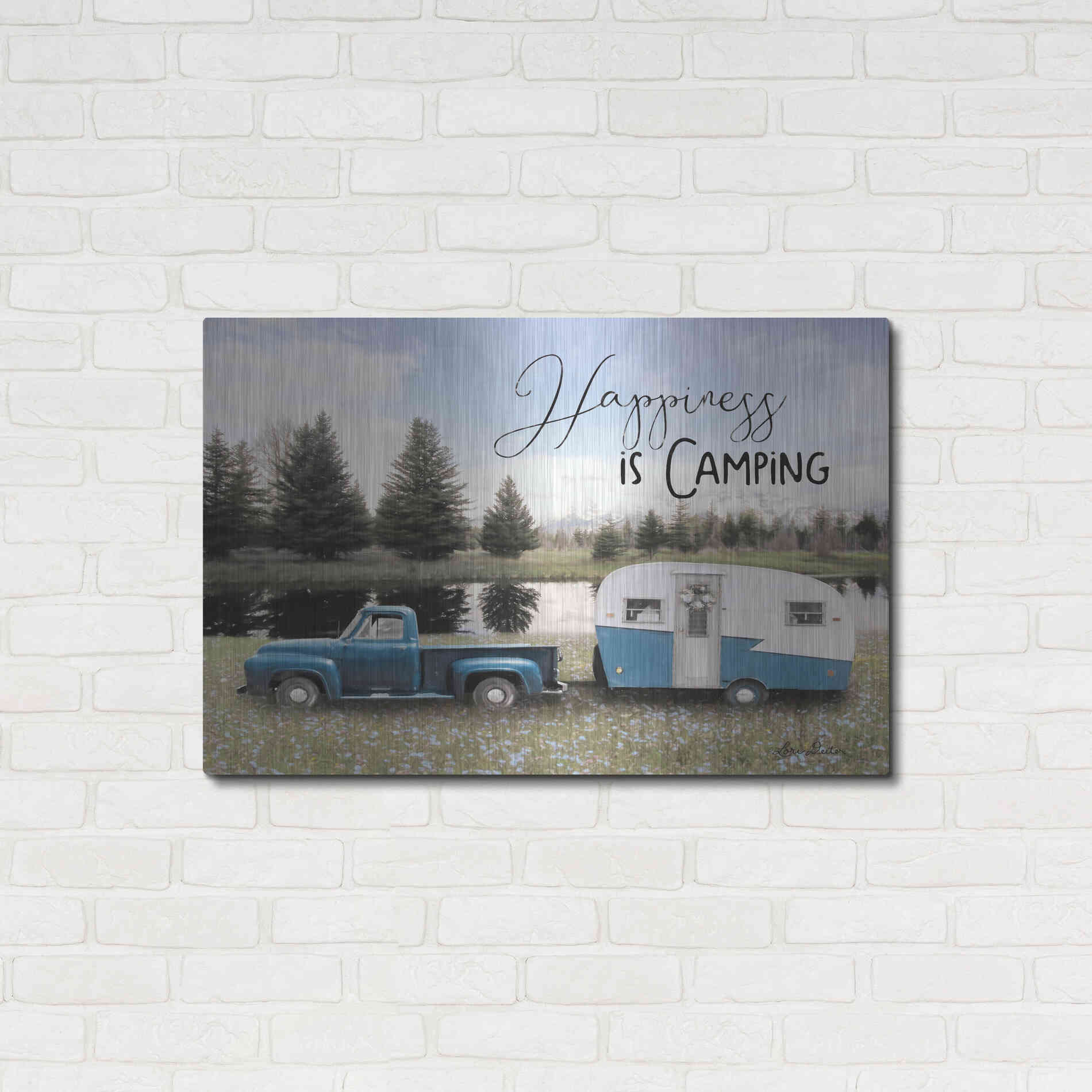 Luxe Metal Art 'Spring Camping II' by Lori Deiter, Metal Wall Art,36x24