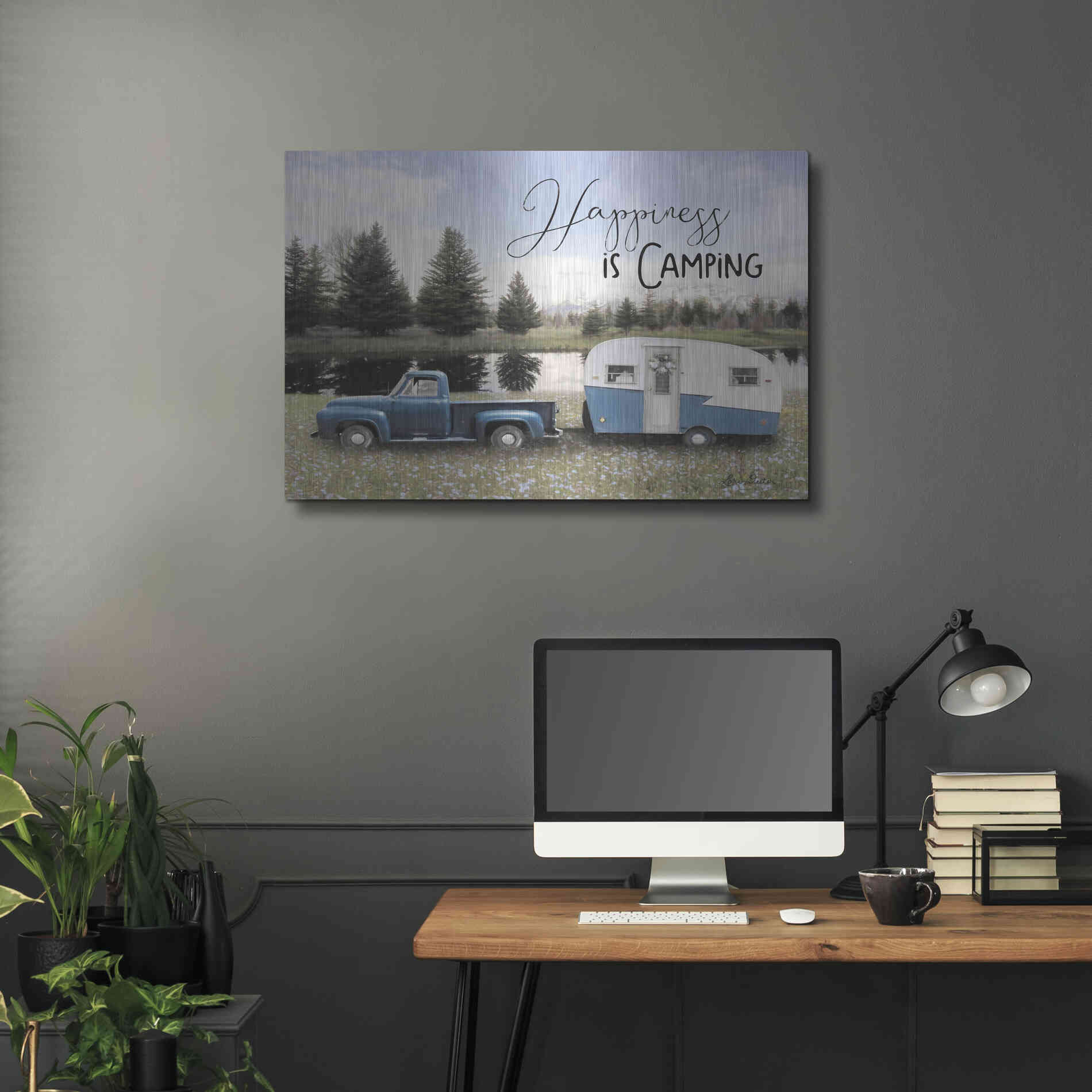 Luxe Metal Art 'Spring Camping II' by Lori Deiter, Metal Wall Art,36x24
