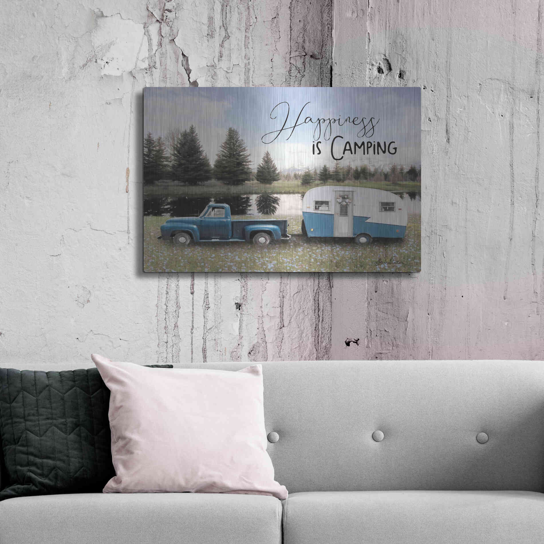 Luxe Metal Art 'Spring Camping II' by Lori Deiter, Metal Wall Art,36x24