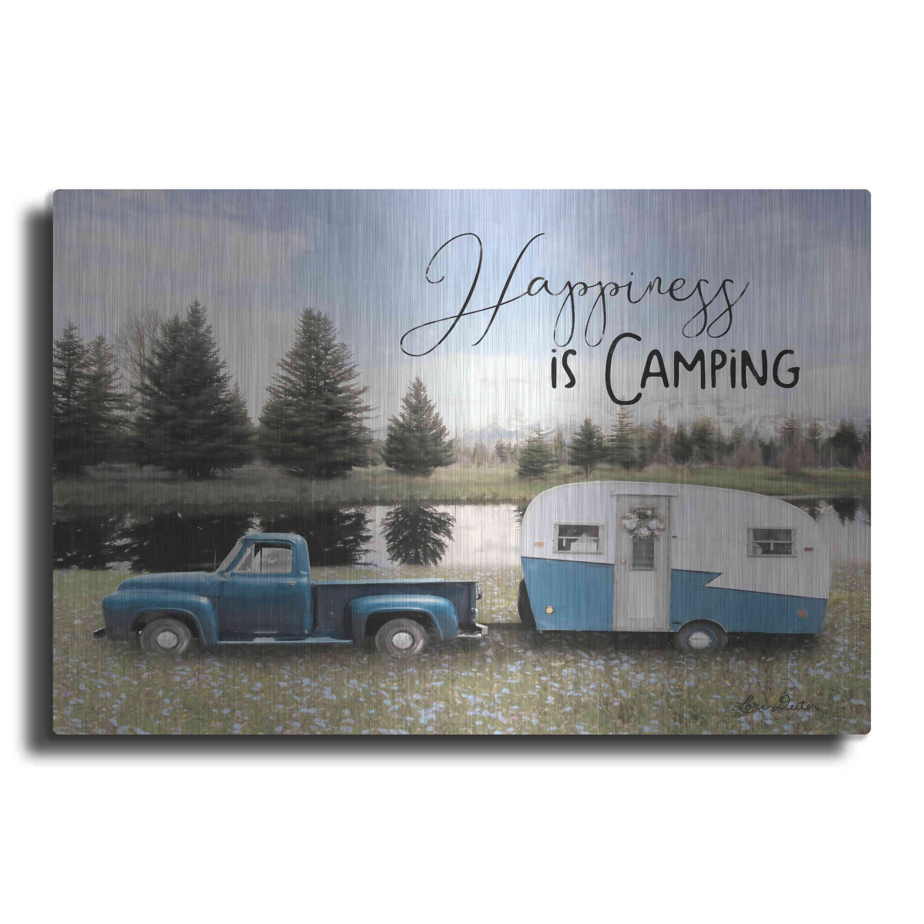Luxe Metal Art 'Spring Camping II' by Lori Deiter, Metal Wall Art