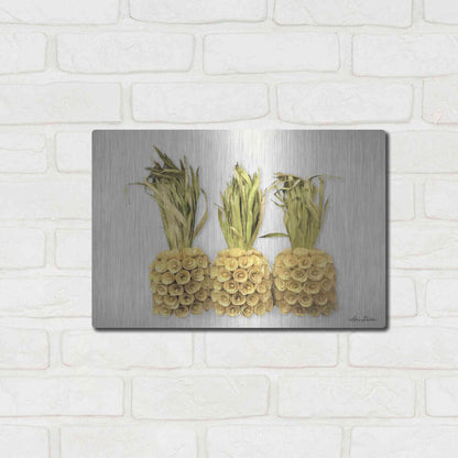 Luxe Metal Art 'Pineapples' by Lori Deiter, Metal Wall Art,16x12