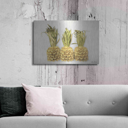 Luxe Metal Art 'Pineapples' by Lori Deiter, Metal Wall Art,36x24