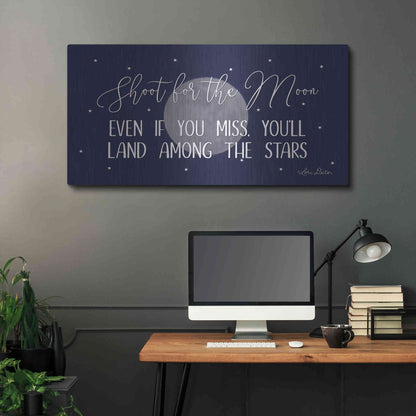 Luxe Metal Art 'Shoot for the Moon' by Lori Deiter, Metal Wall Art,48x24