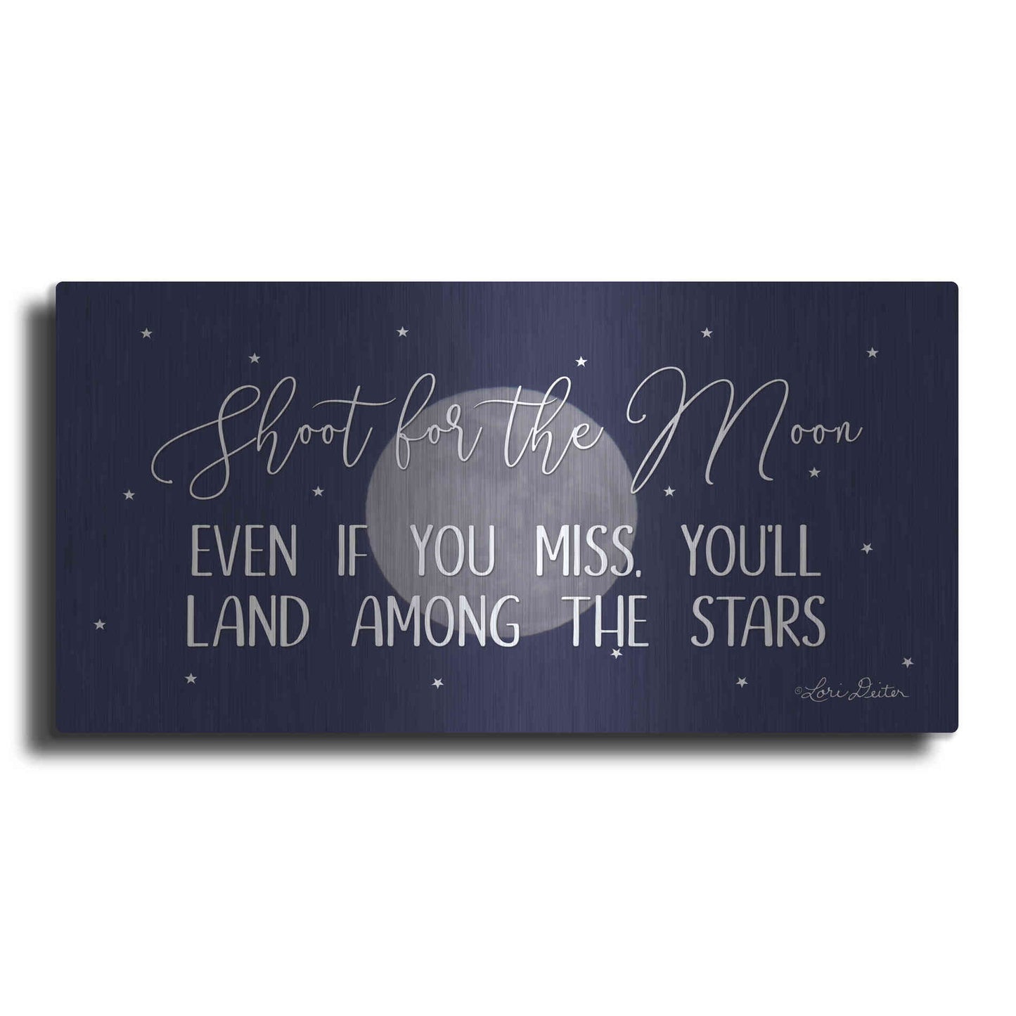 Luxe Metal Art 'Shoot for the Moon' by Lori Deiter, Metal Wall Art
