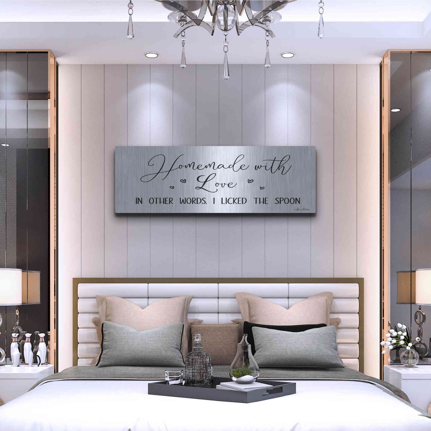 Luxe Metal Art 'Homemade with Love' by Lori Deiter, Metal Wall Art,48x16