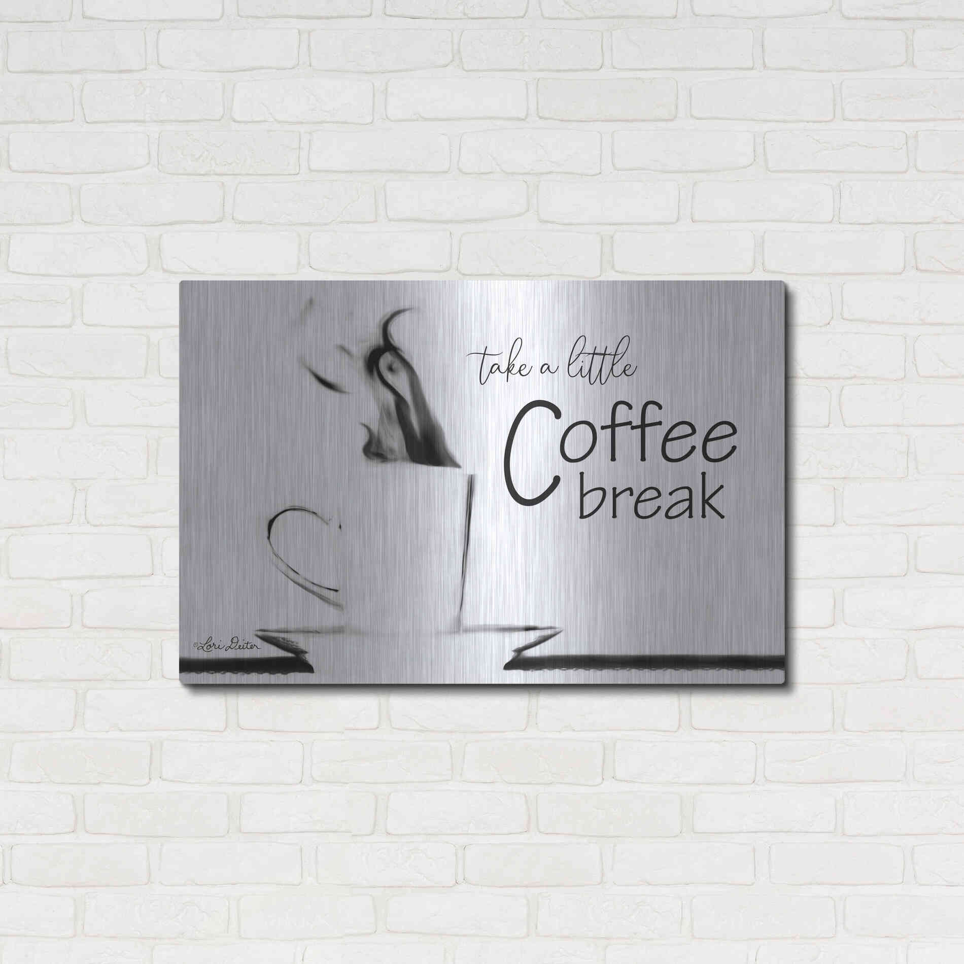 Luxe Metal Art 'Take a Little Coffee Break II' by Lori Deiter, Metal Wall Art,36x24