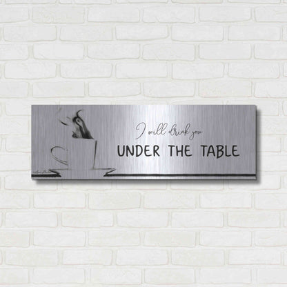 Luxe Metal Art 'Under the Table' by Lori Deiter, Metal Wall Art,36x12