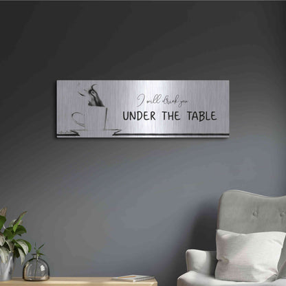Luxe Metal Art 'Under the Table' by Lori Deiter, Metal Wall Art,36x12