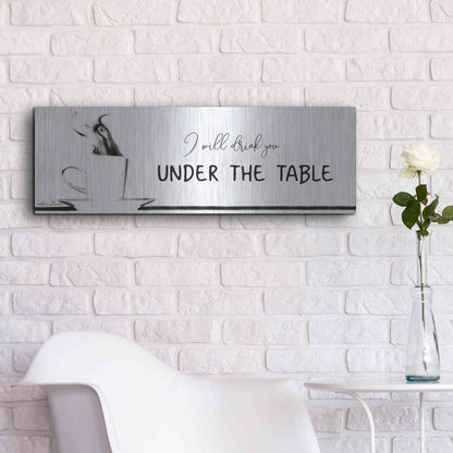 Luxe Metal Art 'Under the Table' by Lori Deiter, Metal Wall Art,36x12