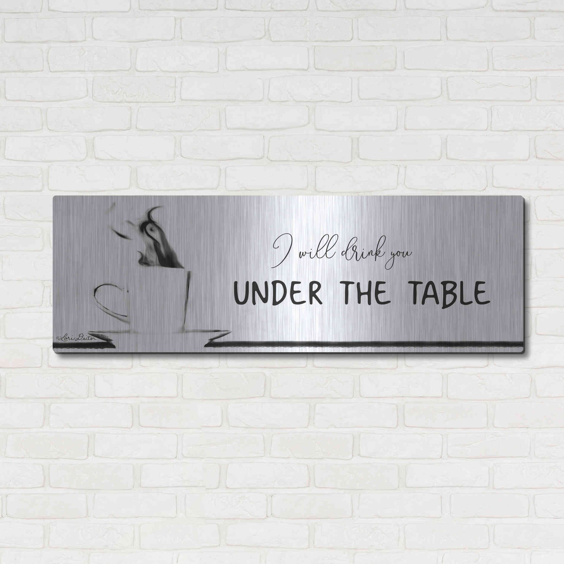 Luxe Metal Art 'Under the Table' by Lori Deiter, Metal Wall Art,48x16