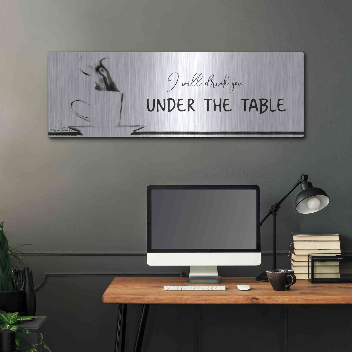 Luxe Metal Art 'Under the Table' by Lori Deiter, Metal Wall Art,48x16