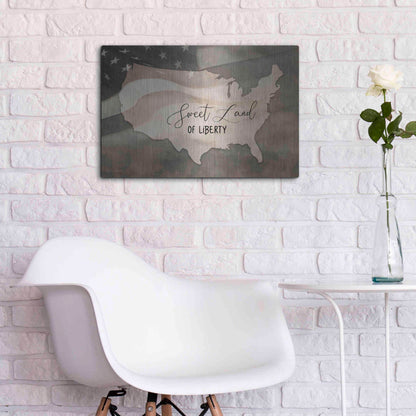 Luxe Metal Art 'Sweet Land of Liberty' by Lori Deiter, Metal Wall Art,24x16