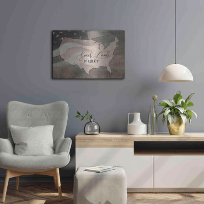 Luxe Metal Art 'Sweet Land of Liberty' by Lori Deiter, Metal Wall Art,24x16
