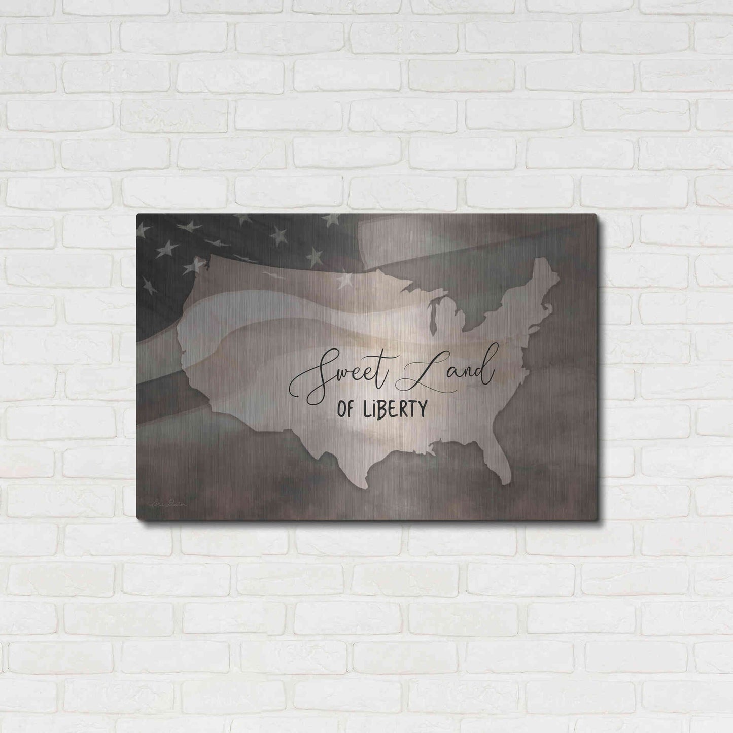 Luxe Metal Art 'Sweet Land of Liberty' by Lori Deiter, Metal Wall Art,36x24
