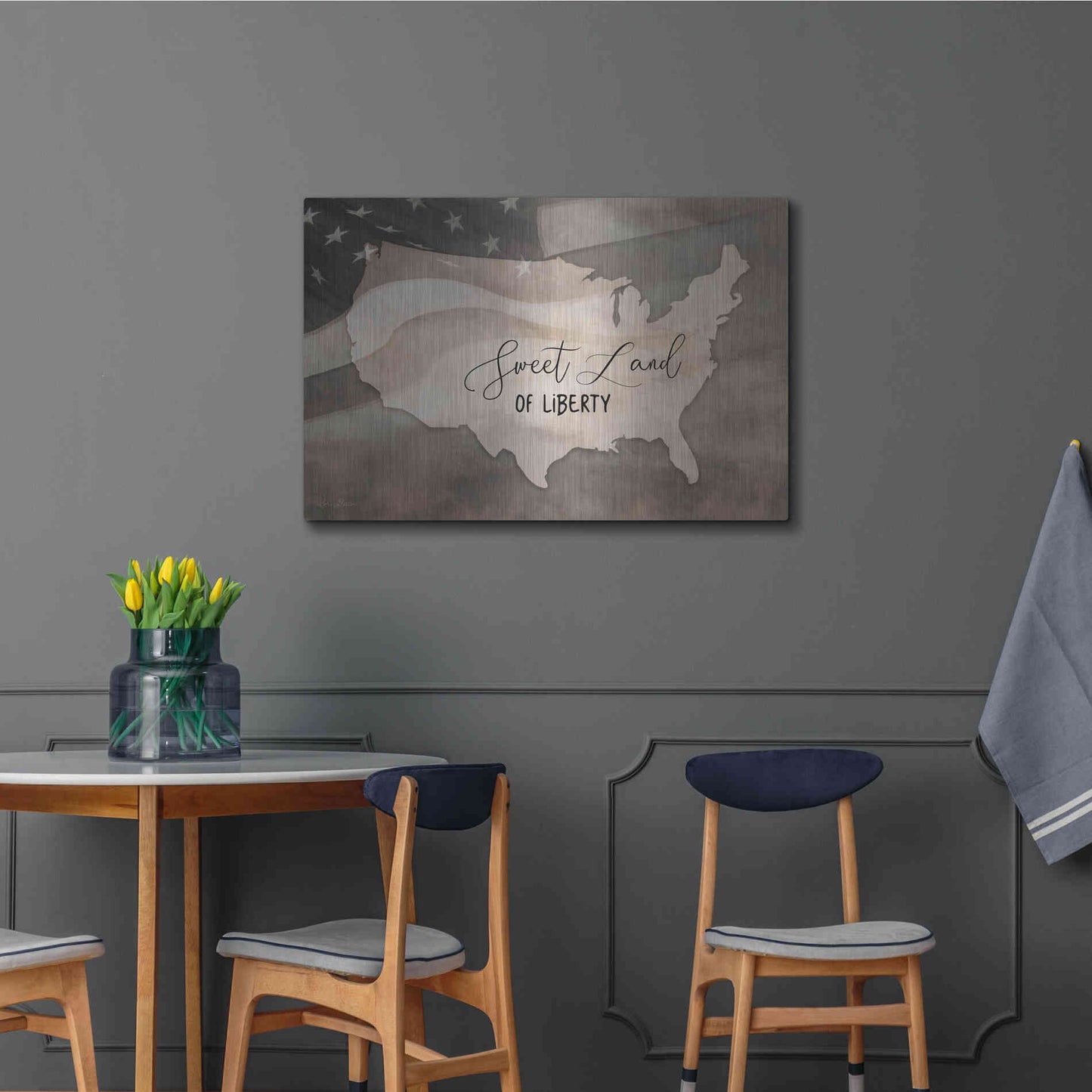 Luxe Metal Art 'Sweet Land of Liberty' by Lori Deiter, Metal Wall Art,36x24