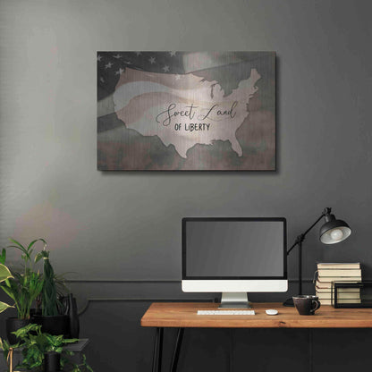 Luxe Metal Art 'Sweet Land of Liberty' by Lori Deiter, Metal Wall Art,36x24