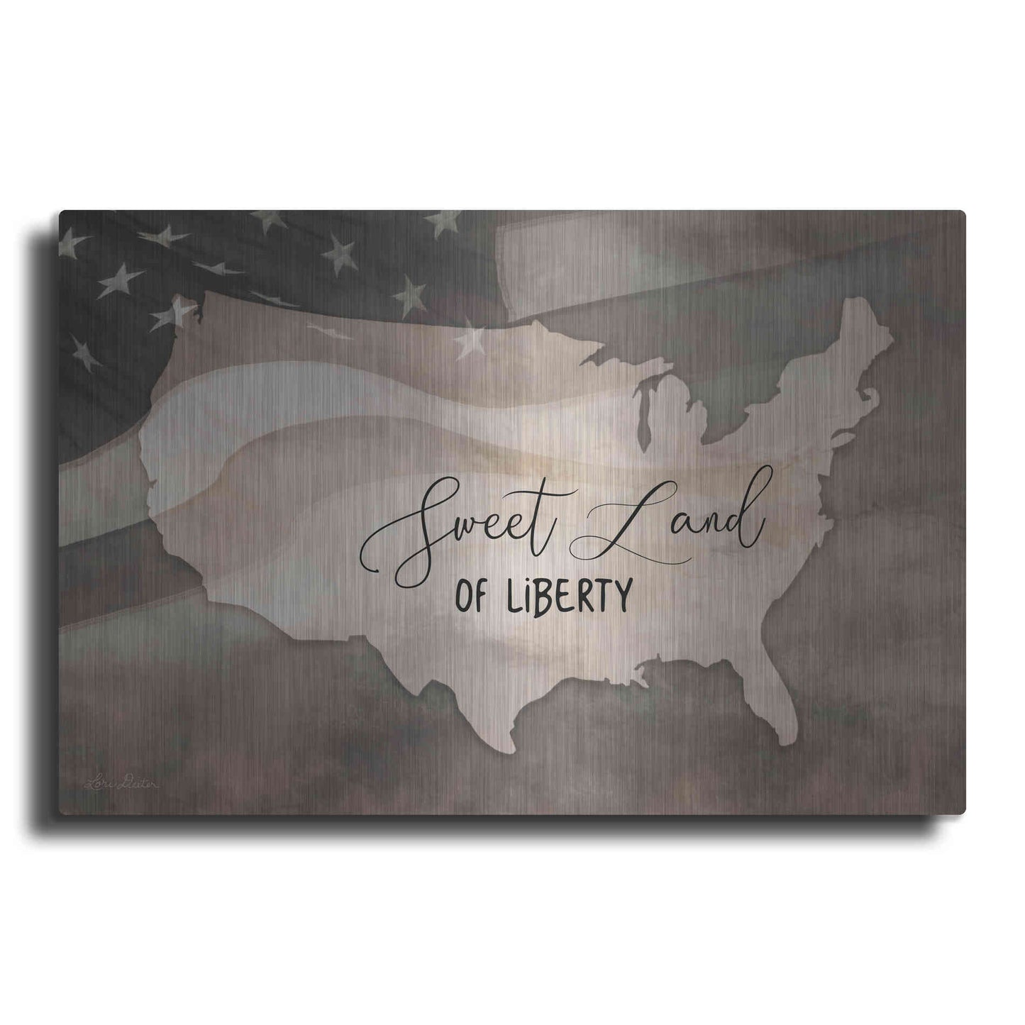 Luxe Metal Art 'Sweet Land of Liberty' by Lori Deiter, Metal Wall Art