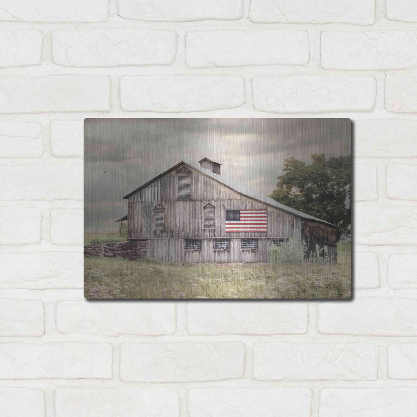 Luxe Metal Art 'Rural Virginia Barn' by Lori Deiter, Metal Wall Art,16x12