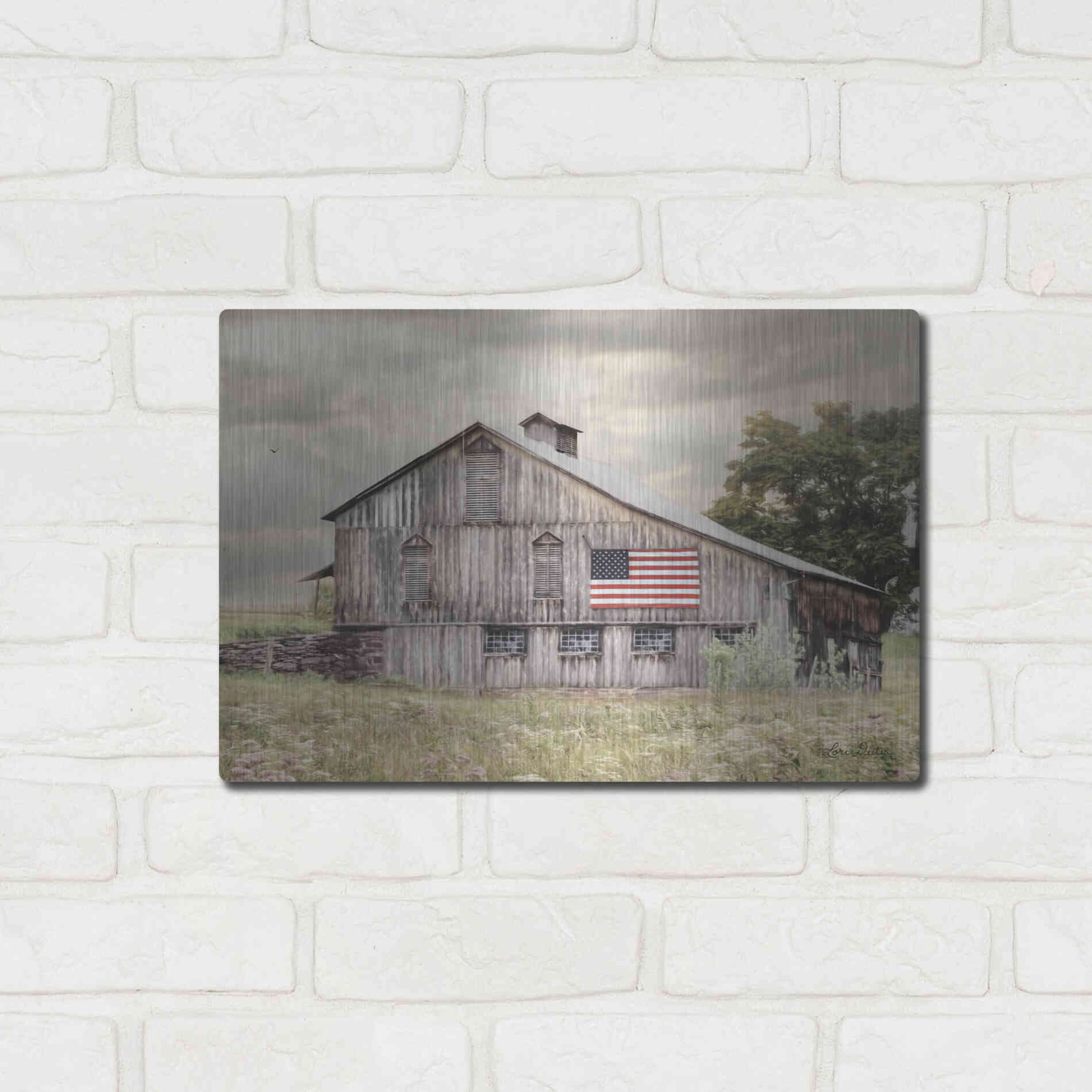 Luxe Metal Art 'Rural Virginia Barn' by Lori Deiter, Metal Wall Art,16x12