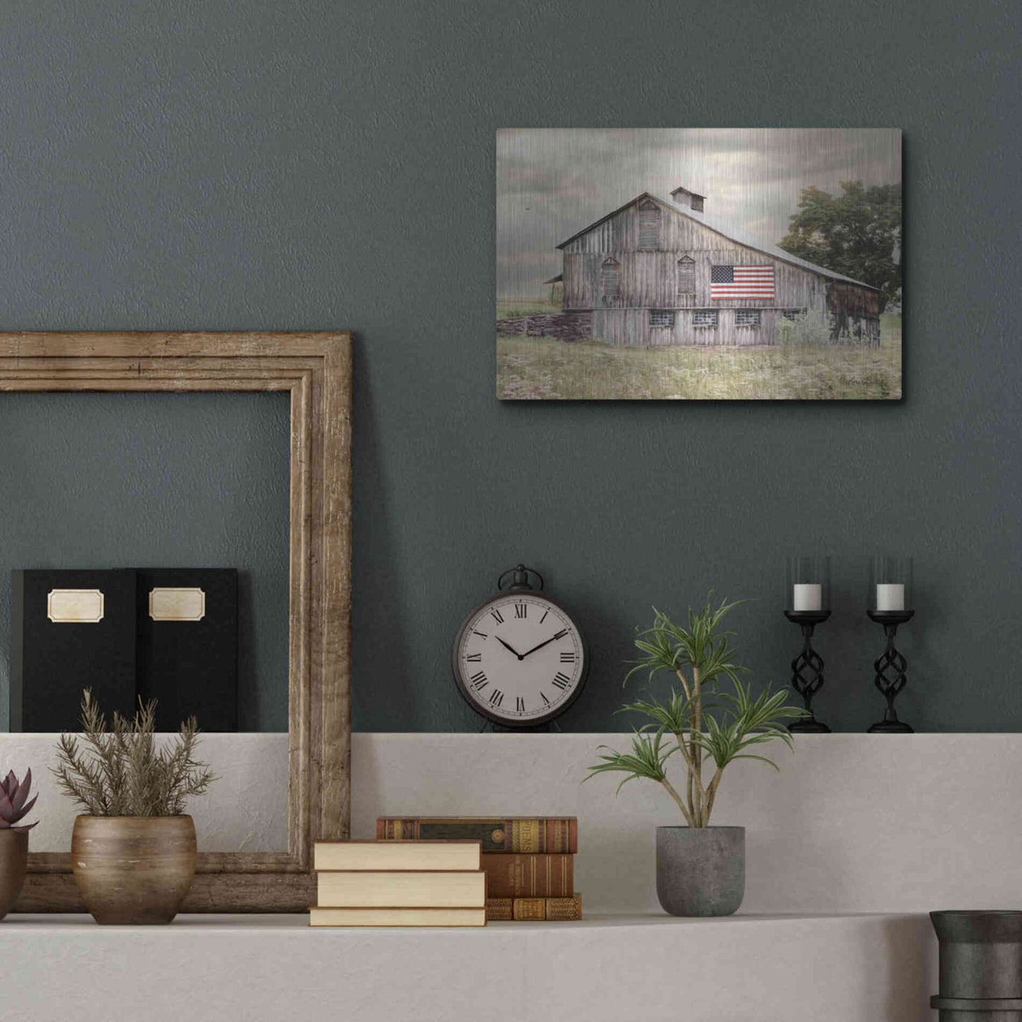 Luxe Metal Art 'Rural Virginia Barn' by Lori Deiter, Metal Wall Art,16x12