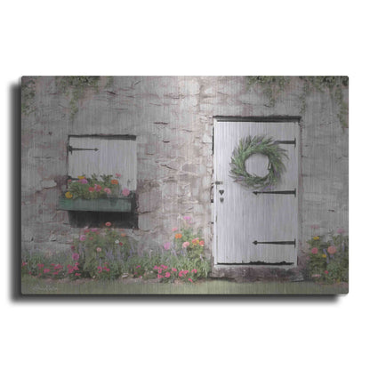 Luxe Metal Art 'Old Stone Cottage' by Lori Deiter, Metal Wall Art