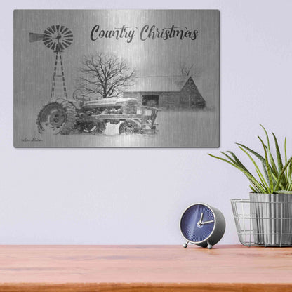 Luxe Metal Art 'Country Christmas' by Lori Deiter, Metal Wall Art,16x12