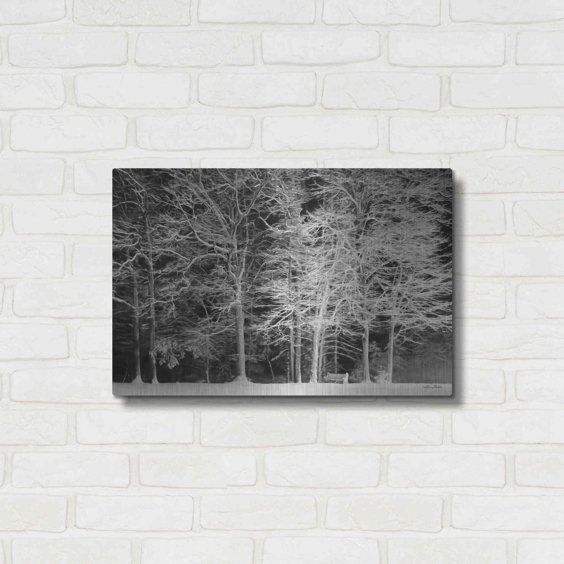 Luxe Metal Art 'Snowy Trees' by Lori Deiter, Metal Wall Art,24x16