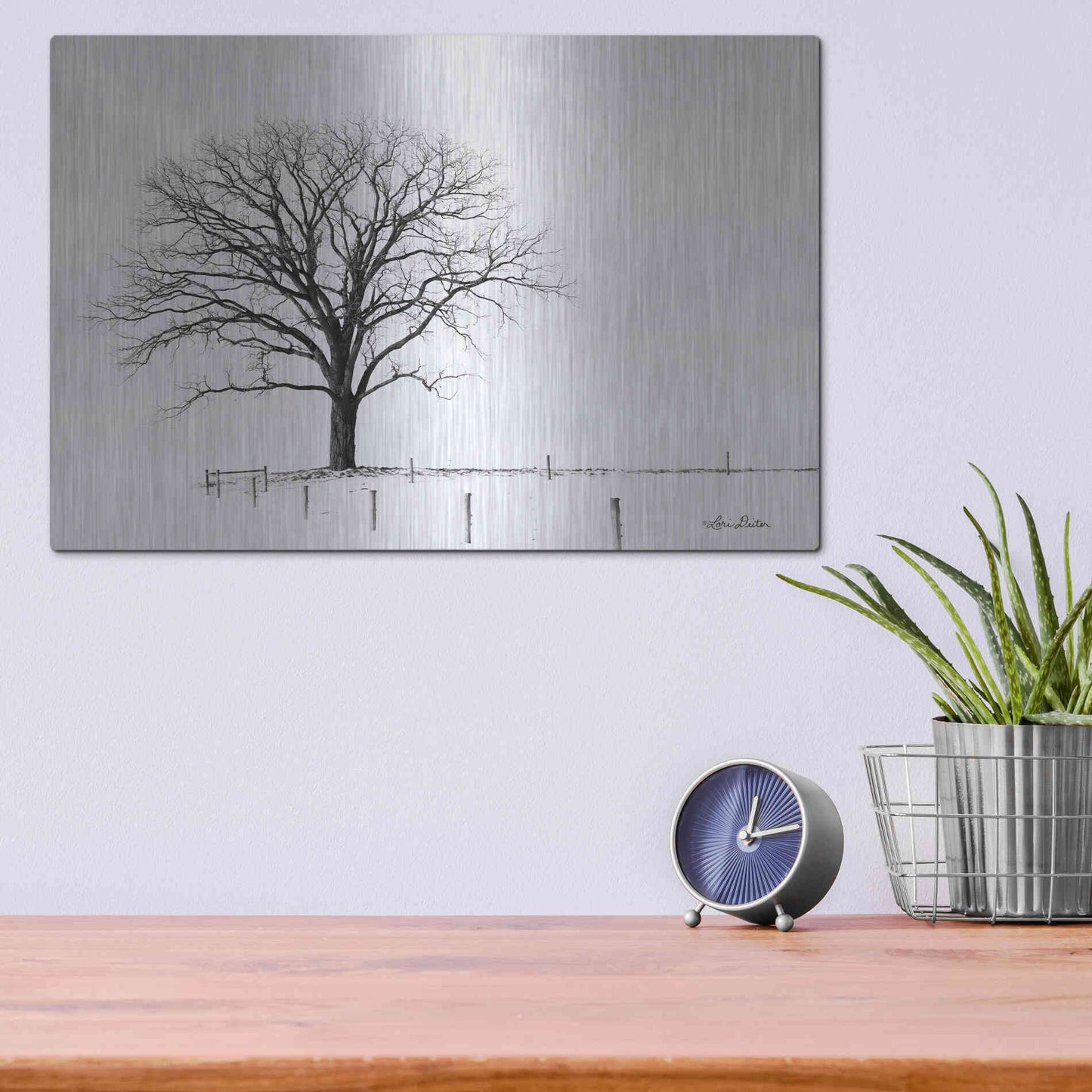 Luxe Metal Art 'Bare' by Lori Deiter, Metal Wall Art,16x12