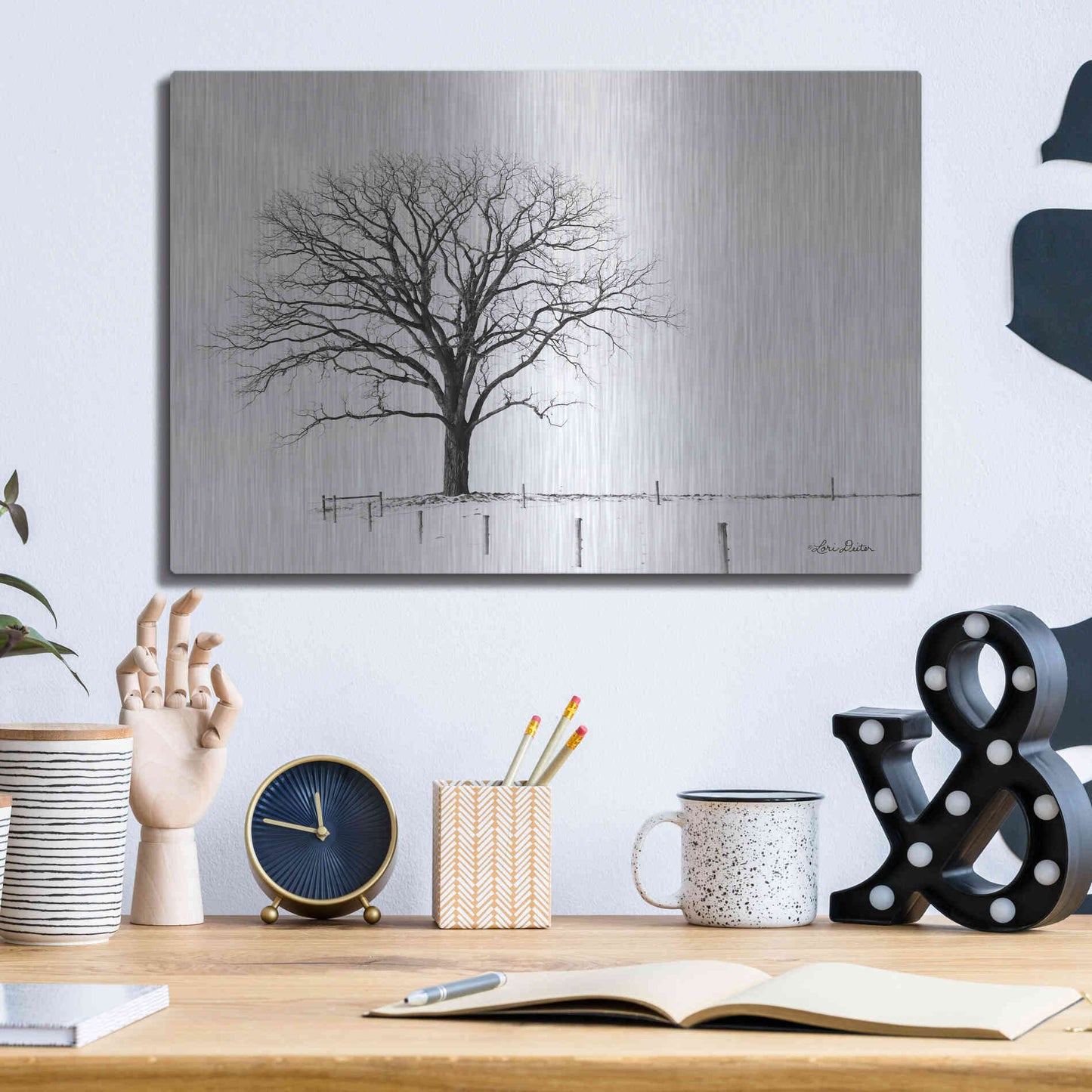 Luxe Metal Art 'Bare' by Lori Deiter, Metal Wall Art,16x12