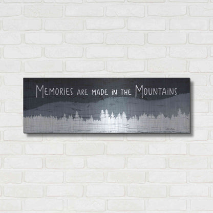 Luxe Metal Art 'Memories are Made in the Mountains' by Lori Deiter, Metal Wall Art,36x12