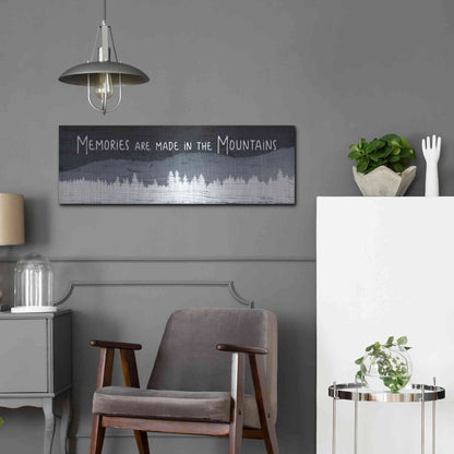 Luxe Metal Art 'Memories are Made in the Mountains' by Lori Deiter, Metal Wall Art,36x12