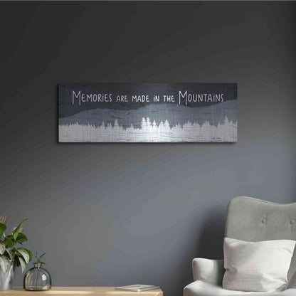 Luxe Metal Art 'Memories are Made in the Mountains' by Lori Deiter, Metal Wall Art,36x12