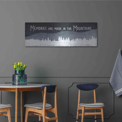Luxe Metal Art 'Memories are Made in the Mountains' by Lori Deiter, Metal Wall Art,48x16