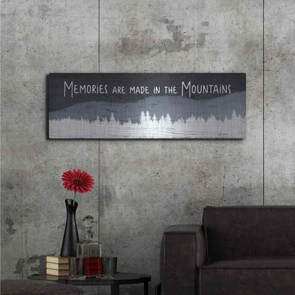 Luxe Metal Art 'Memories are Made in the Mountains' by Lori Deiter, Metal Wall Art,48x16