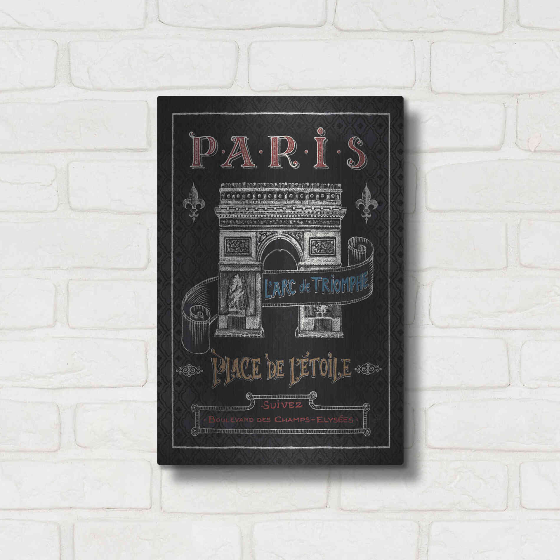 Luxe Metal Art 'Travel to Paris II' by Daphne Brissonet, Metal Wall Art,12x16