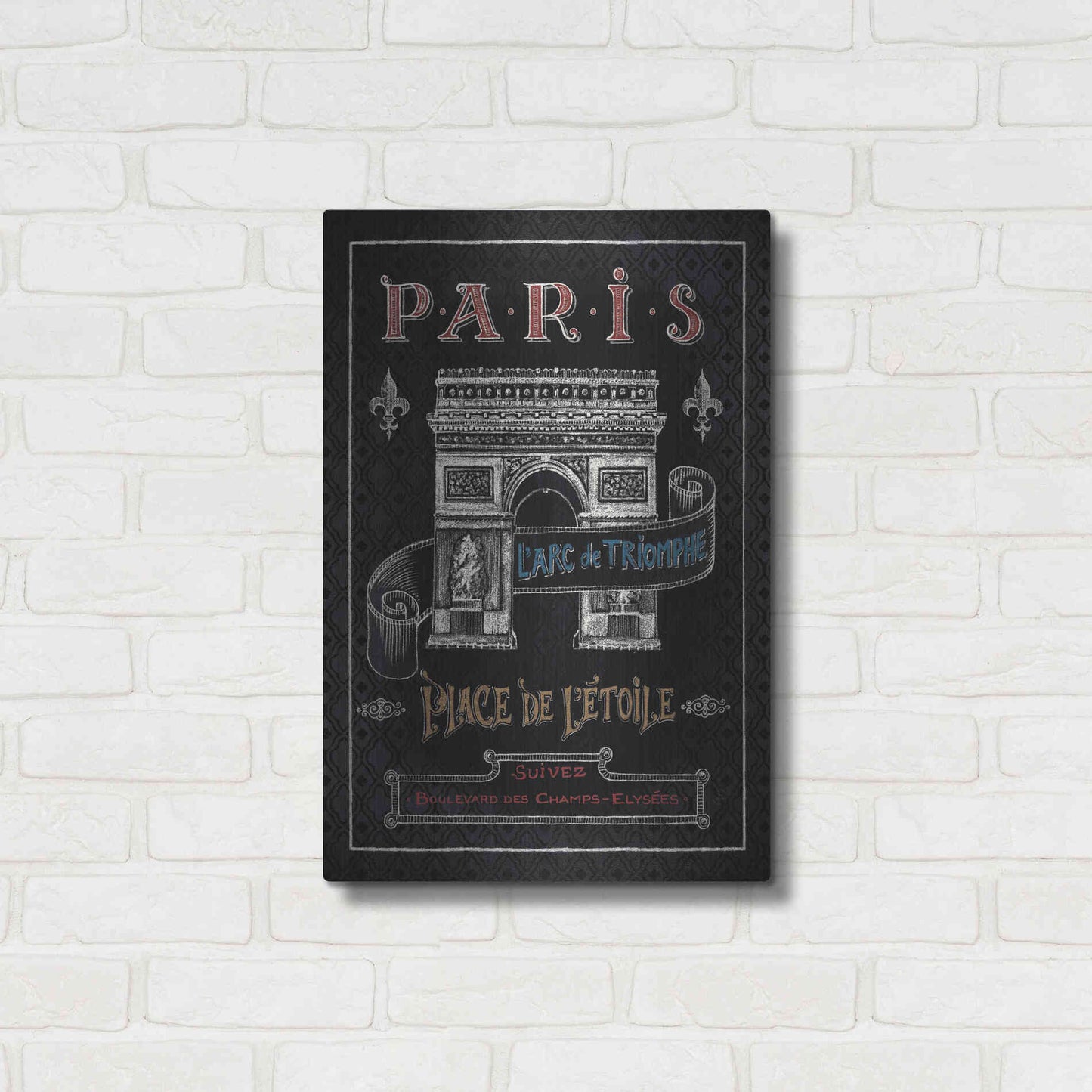 Luxe Metal Art 'Travel to Paris II' by Daphne Brissonet, Metal Wall Art,16x24