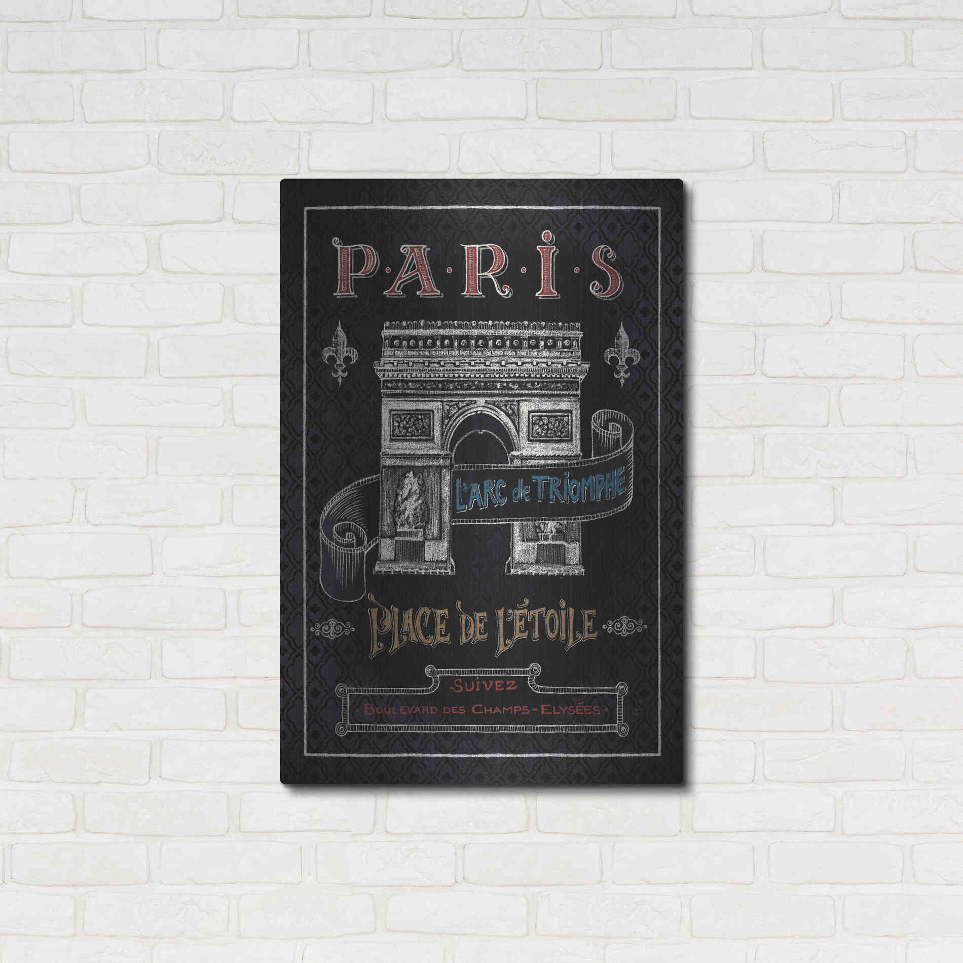 Luxe Metal Art 'Travel to Paris II' by Daphne Brissonet, Metal Wall Art,24x36