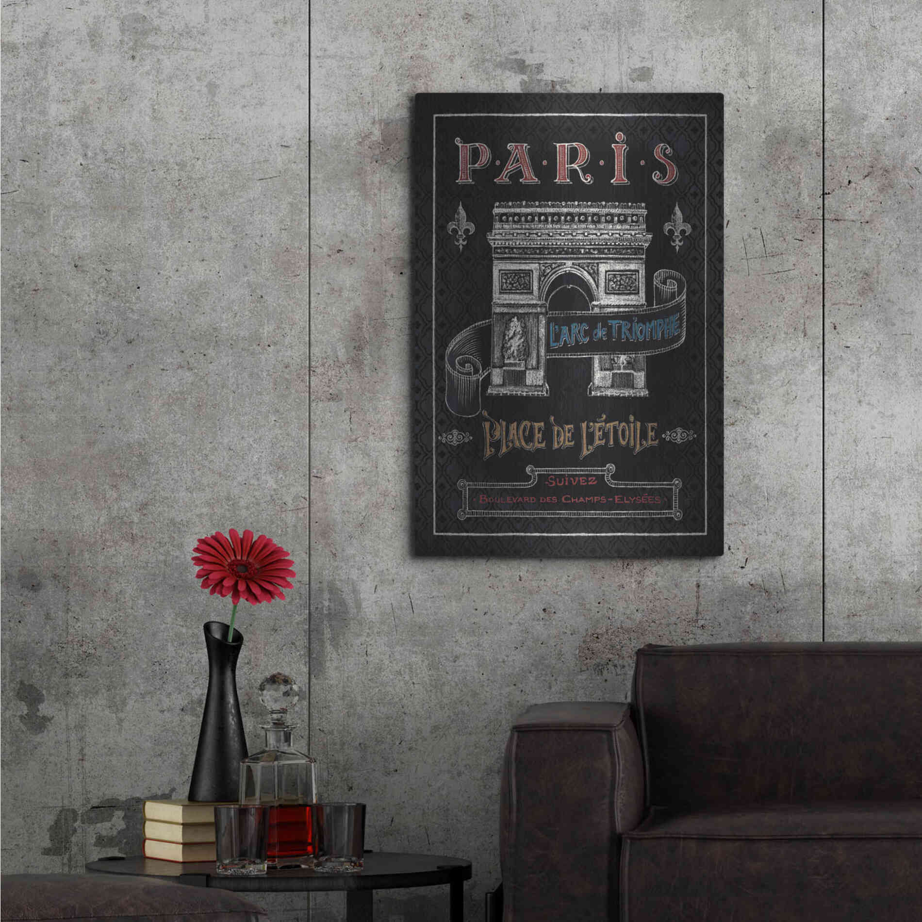 Luxe Metal Art 'Travel to Paris II' by Daphne Brissonet, Metal Wall Art,24x36