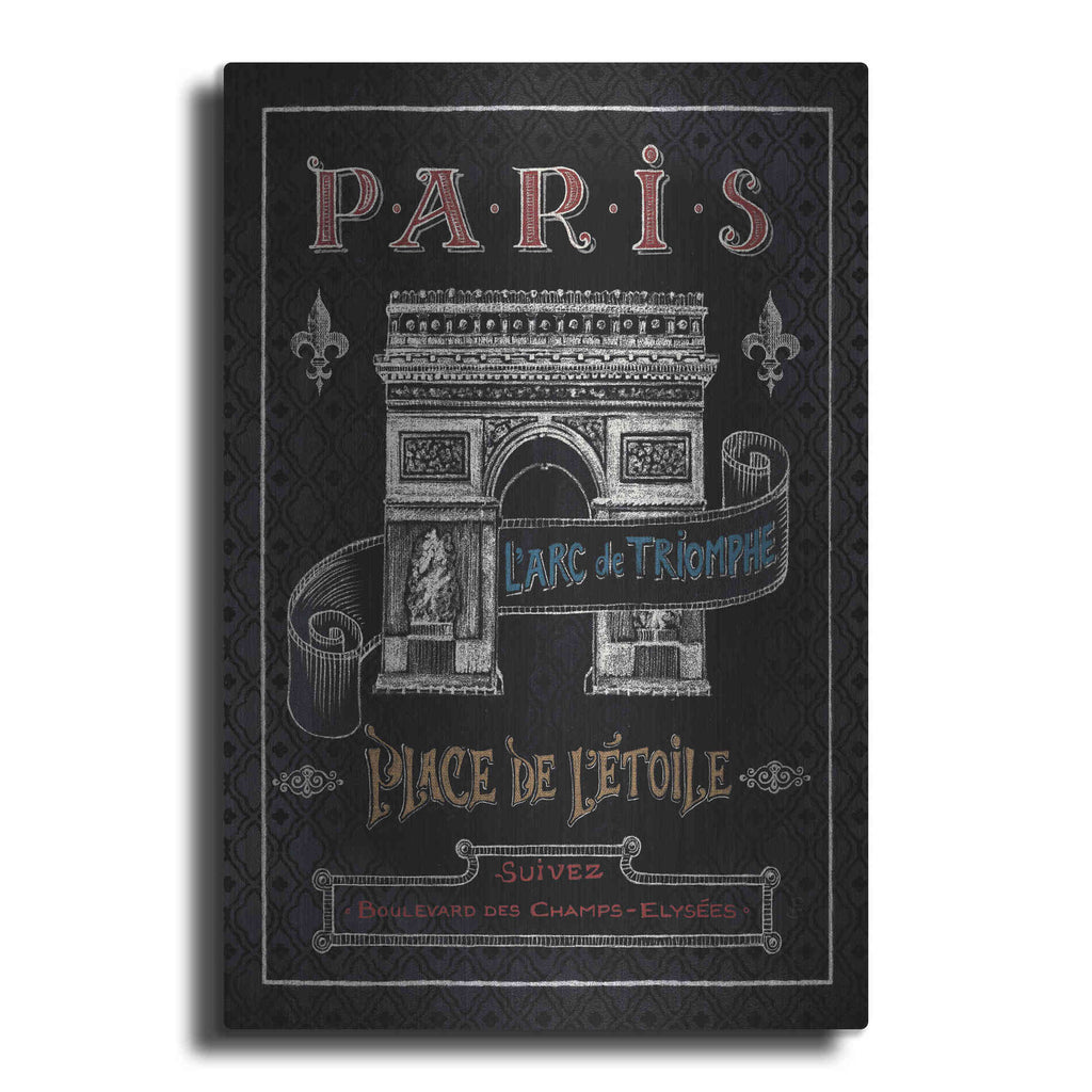 Luxe Metal Art 'Travel to Paris II' by Daphne Brissonet, Metal Wall Art