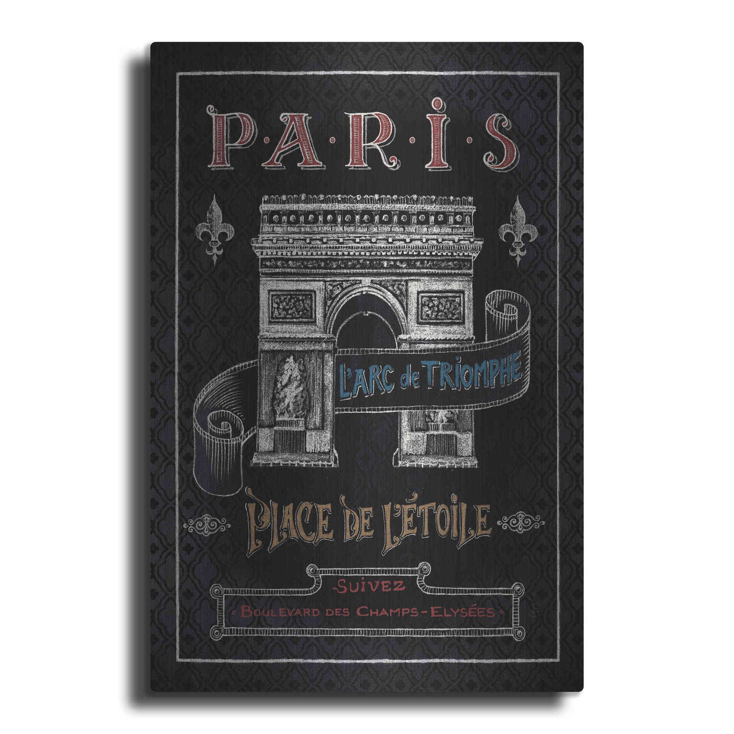 Luxe Metal Art 'Travel to Paris II' by Daphne Brissonet, Metal Wall Art