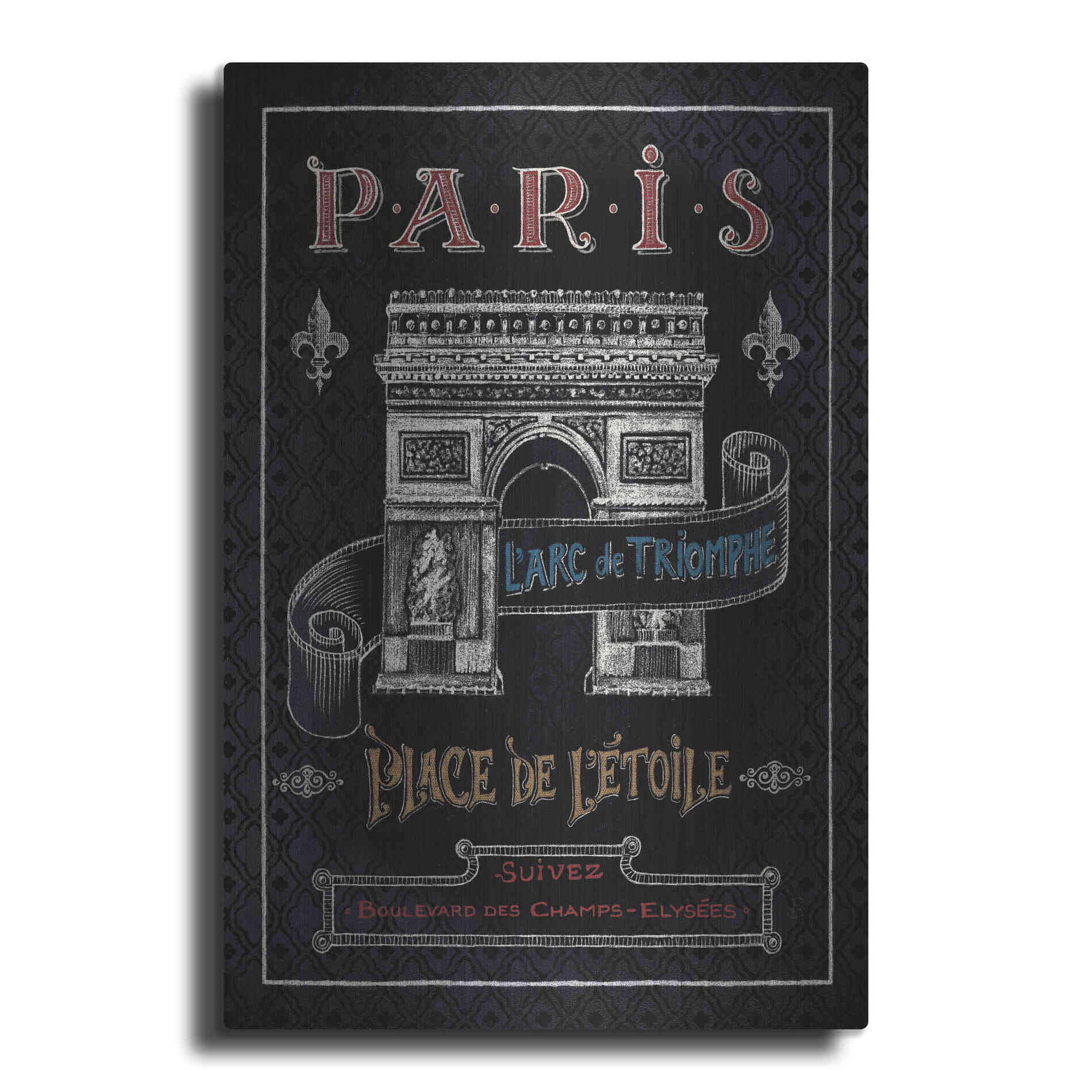 Luxe Metal Art 'Travel to Paris II' by Daphne Brissonet, Metal Wall Art